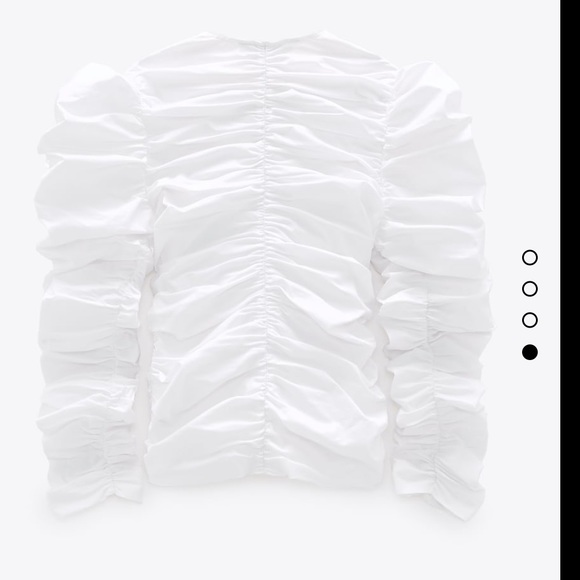 Zara white ruched poplin top - Picture 10 of 10